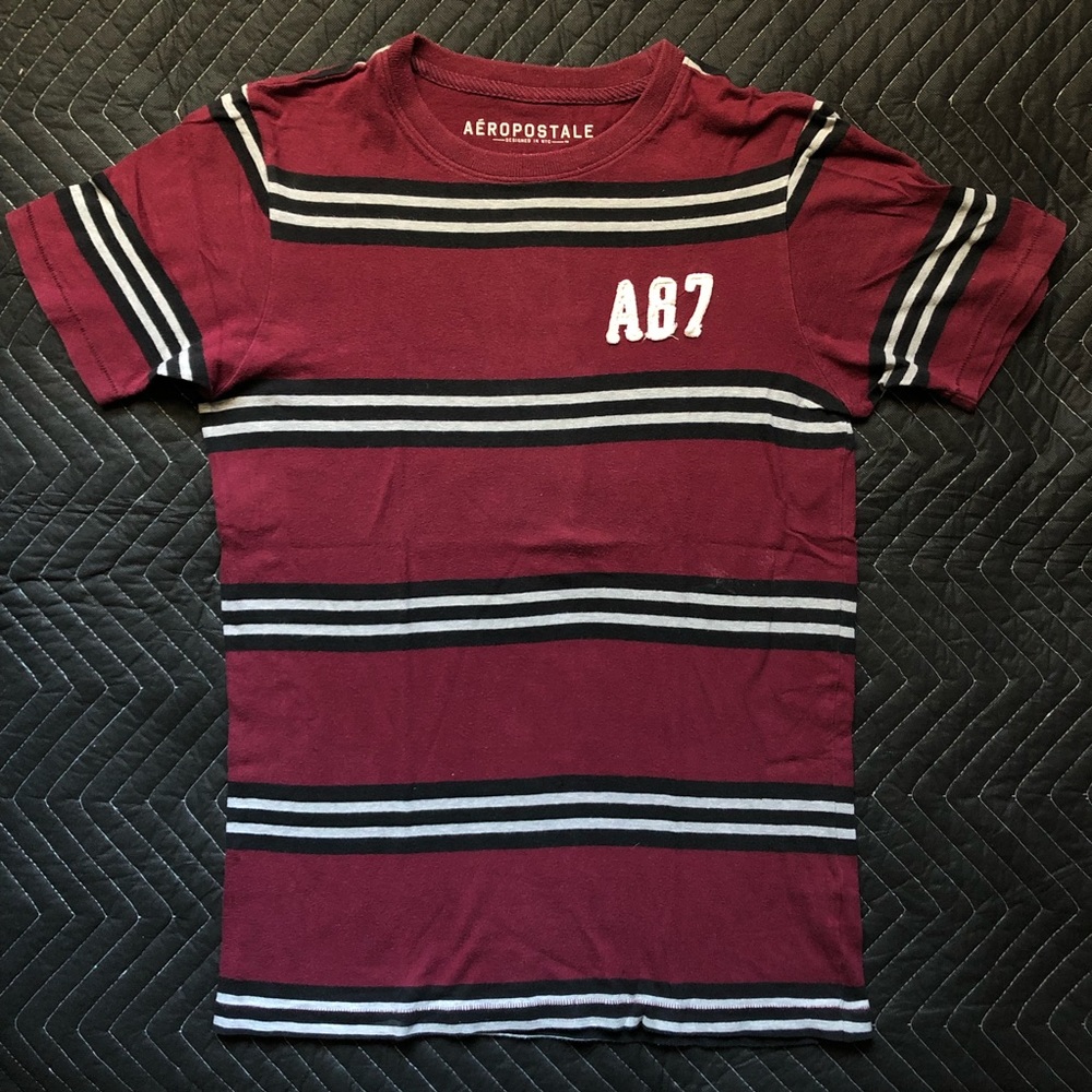 Striped maroon shirt